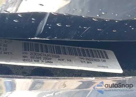 2018 Dodge Charger R/T Rwd from USA, damaged, VIN 2C3CDXCTXJH133320